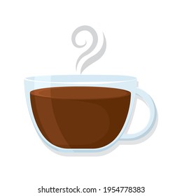 Hot coffee cup with steam - Vector illustration