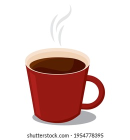 Café caliente con vapor - Ilustración vectorial