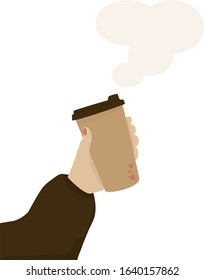 Hot coffee in cup take away