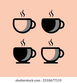 Arte vectorial de taza de café caliente, iconos y gráficos con Smoke. PNG-EPS