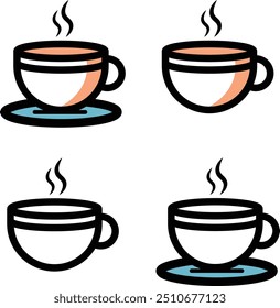 Arte vectorial de taza de café caliente, iconos y gráficos con Smoke. PNG-EPS