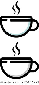 Arte vectorial de taza de café caliente, iconos y gráficos con Smoke. PNG-EPS