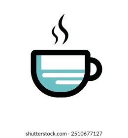 Arte vectorial de taza de café caliente, iconos y gráficos con Smoke. PNG-EPS