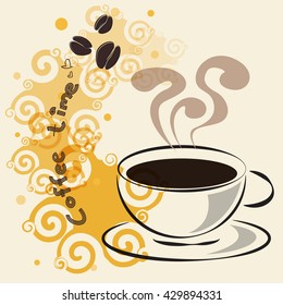 a hot coffee cup vector designs,outline coffee cup illustration