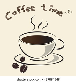 a hot coffee cup vector designs,outline coffee cup illustration