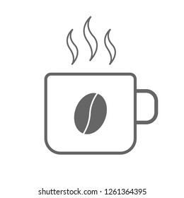 Hot coffee cup. Vector icon.