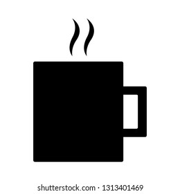 Hot coffee and cup vector icon