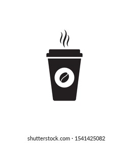 Hot coffee cup vector icon illustration isolated on white background