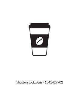Hot coffee cup vector icon illustration isolated on white background