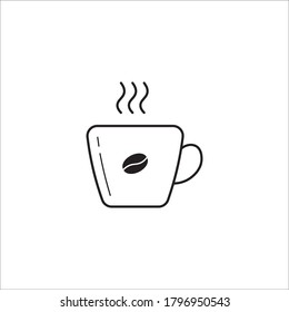 Hot coffee cup vector icon illustration isolated on white background