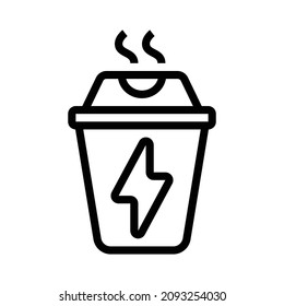 Hot coffee cup vector icon. Paper mug. Coffee take away. Flat Vector illustration - Vector