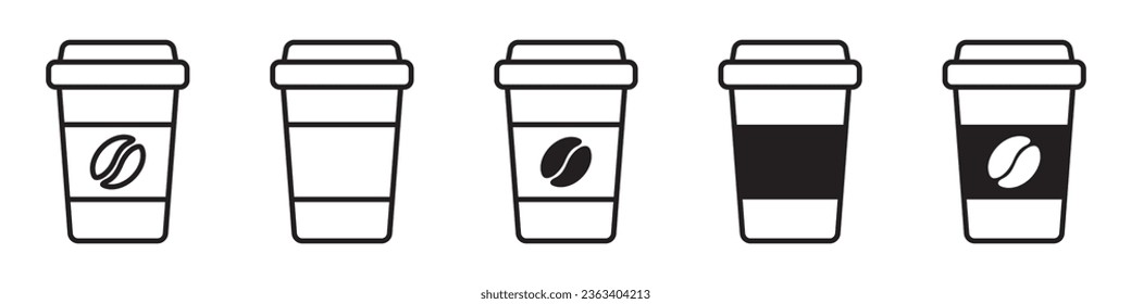 Hot coffee cup vector icon. Paper coffee cup icon isolated on white background.