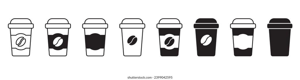 Hot coffee cup vector icon. Paper coffee cup icon isolated on white background.