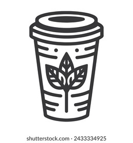 Hot coffee cup vector icon or Illustration on white background. Flat style icon.