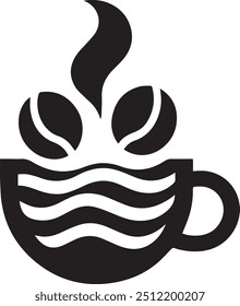 Vector Ilustración de estilo de Vector de icono de taza de café caliente