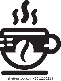 Vector Ilustración de estilo de Vector de icono de taza de café caliente