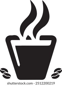 Vector Ilustración de estilo de Vector de icono de taza de café caliente