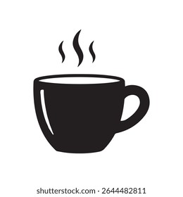 Hot coffee cup vector icon illustration isolated on white background