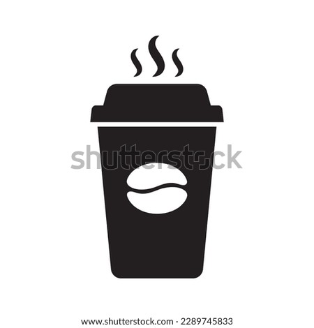 Hot coffee cup vector icon. Paper coffee cup icon isolated on white background.