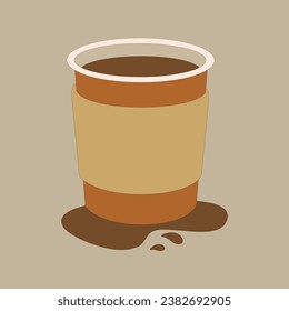 Hot Coffee cup vector illustration. Decorative Design for Cafeteria, Posters, Banners, Cards