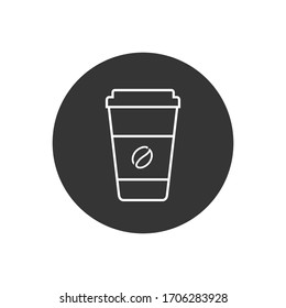 Hot coffee cup vector line icon illustration isolated on white background