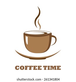 hot coffee cup vector on a white background