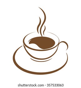 hot coffee cup vector on a white background