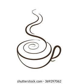 hot coffee cup vector on a white background