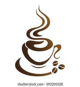 hot coffee cup vector on a white background