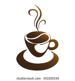 hot coffee cup vector on a white background