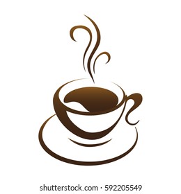 hot coffee cup vector on a white background
