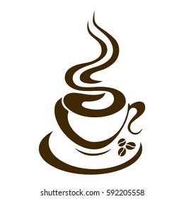 Hot Coffee Cup Vector On White Stock Vector (Royalty Free) 592205516