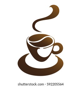 hot coffee cup vector on a white background