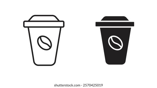 Hot coffee cup vector web icons set