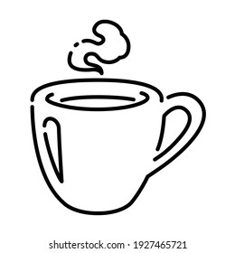 Hot coffee cupgraphic on white background, vector