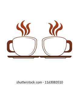 Hot coffee cups red lines