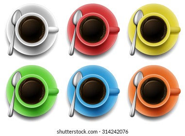 Heisskaffee in einer anderen farbigen Muschelgrafik
