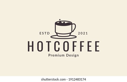 hot coffee drink cup modern logo symbol vector icon graphic design illustration