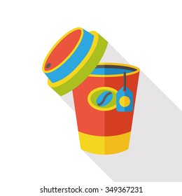 hot coffee drink flat icon