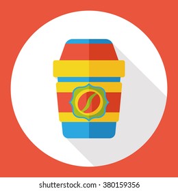 hot coffee drink flat icon