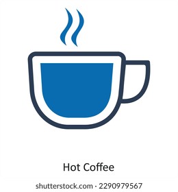 Hot Coffee and drink icon concept