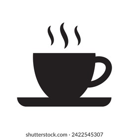 hot coffee drink icon flat vector illustration