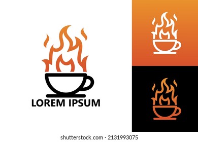 Hot coffee drink logo template design vector