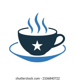 Caliente, café, bebida, icono de té. Ilustración vectorial simple editable.