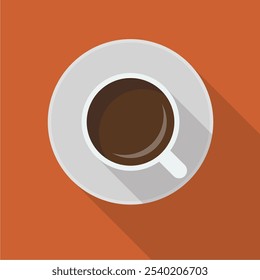 Hot coffee flat design. Vector illustration.