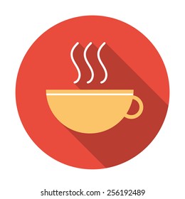 Hot coffee flat icon vector illustration