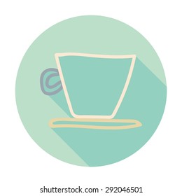 Hot coffee flat icon vector illustration