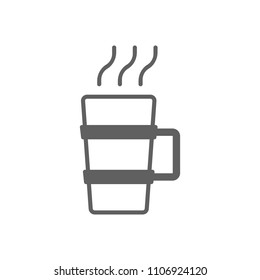 Hot coffee glass icon vector in trendy flat style isolated on white background