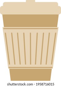 hot coffee to go. flat isolated 2d vector