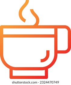 Hot Coffee Gradient Icon - Einzelsymbol, Vektorgrafik